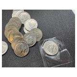 Twenty Four Clad Kennedy Half Dollars: 1972; 1973 (2); 1974; 1977; 1984; and 18 Bicentennial 1976s