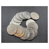 Sixteen Clad Eisenhower Dollars: 1971-D (4); 1972-D (5);  1974-D; 1976-P Bicentennial (2); 1976-D Bicentennial; and1978-D (3).