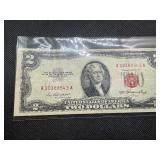 1953 Red Seal Two Dollar Bill