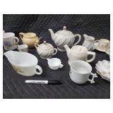 Floral Porcelain Tea Set - Teapots, Creamer, Sugar Bowl, Cups & Saucers