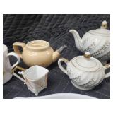 Floral Porcelain Tea Set - Teapots, Creamer, Sugar Bowl, Cups & Saucers