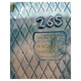 H. Bequet Quaregnon Belgium Majolica Pitcher Vase #265 Turquoise Floral