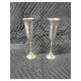 Sterling Silver Goblets (Pair) - Crystal Glassware Collection with Decanter & Pitcher