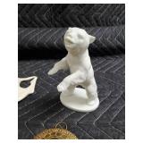 Brass Miniature Figurine Lot - Pharaoh Bust, Golfers, Dancers & Ceramic Horse