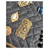 Vintage Costume Jewelry Lot - Necklace, Brooches, Rings, Earrings, Bracelets