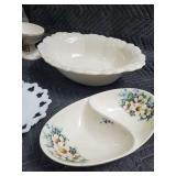 White Floral Ceramic Dish Set - 5-Piece (Roses & Daisies)