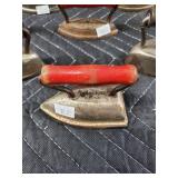 Vintage Flat Irons (Lot of 9) - Wooden Handles, Cast Iron Bodies