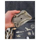 Vintage Hand-Crank Meat Grinder With Attachments & Cookie Cutters - Kitchen Tools