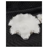 Porcelain Floral Ruffle-Edge Set - White with Pink Flowers