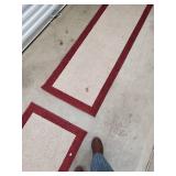 Beige Runner Rugs with Red Borders + Holiday Time Animated Figure (Lot of 3)