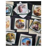 Porcelain Plates - Boxed Child Scene Miniatures in Green Presentation Boxes