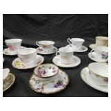 Floral Porcelain Teacups & Saucers - Assorted Patterns, Gold Rim