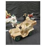 Vintage Ceramic Figurines Lot - 14 Pieces (Pooh Bear, Wedding Couple, Stagecoach)