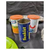 Vintage Kitchenware Lot: 5 Lime-Green Plates, Green Goblet, Muffin Pan, Kraft Decorator Box