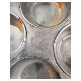 Vintage Kitchenware Lot: 5 Lime-Green Plates, Green Goblet, Muffin Pan, Kraft Decorator Box