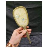 Vintage Gold-Tone Vanity Mirror Set - 3-Piece: Large Hand Mirror, Powder Compact, Long Handle Mirror