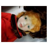 Royal Doulton Porcelain Dolls - Red Dress Boxed Doll & Mint Green Dress Boxed Doll