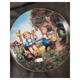 Decorative Round Plates - Hand-Painted Rural Kids & Animals