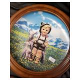 Decorative Round Plates - Hand-Painted Rural Kids & Animals