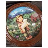 Decorative Round Plates - Hand-Painted Rural Kids & Animals