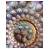 4-Piece Carnival Glass Bowl Set - Iridescent Ruffled Edges & Dot Pattern