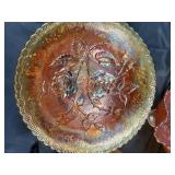 Carnival Glass Bowls - Iridescent Floral Grapevine Pattern (Lot of 4)