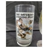 8-Piece Coca-Cola Glassware Lot - Coke Tumblers, The Saturday Evening Post Glass, Hurricane