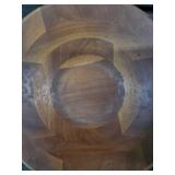 Real Walnut Wood Bowls, Glass Decanter, Oil Lamp & Carved Wood Piece - Vintage Decor Lot