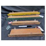 Precision Bearing 5-Piece Wooden Ruler Set - 18 in Wall-Mount Measuring Rulers