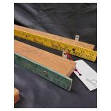 Precision Bearing 5-Piece Wooden Ruler Set - 18 in Wall-Mount Measuring Rulers