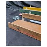 Precision Bearing 5-Piece Wooden Ruler Set - 18 in Wall-Mount Measuring Rulers