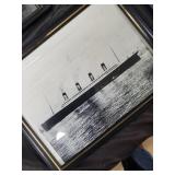 Titanic Ship Prints - 6 Framed Black & White Photos Set