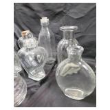 Honeycomb Glass Jar with Cork Lid - Vintage Apothecary Bottles & Mini Vials Lot