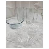 Assorted Clear Glassware - Mugs, Bowls, Goblets & Dishes