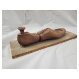 Vintage Wooden Hand Plane on Base Board & 2 Decorated Garden Trowels