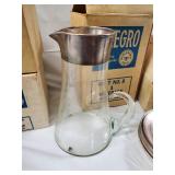 Allegro Hand Decorated Crystal - 4 Glasses, Pitcher & Dessert Plates