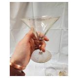 Crystal Glassware Lot - Champagne Coupes With Gold Rims, Clear Tumblers, Cut-Crystal Decanter