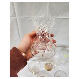 Crystal Glassware Lot - Champagne Coupes With Gold Rims, Clear Tumblers, Cut-Crystal Decanter