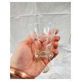 Crystal Glassware Lot - Champagne Coupes With Gold Rims, Clear Tumblers, Cut-Crystal Decanter