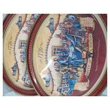 Decorative Trays & Plates - 7-Piece Vintage Floral & Bird Motifs Lot