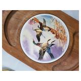 Decorative Trays & Plates - 7-Piece Vintage Floral & Bird Motifs Lot