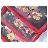 Decorative Trays & Plates - 7-Piece Vintage Floral & Bird Motifs Lot