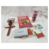 Vintage Card Games Lot: Canasta Tray, Old Maid, Storyland Puzzle Cylinder & Puzzles