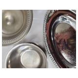 Silver Plate Serving Set - 6-Piece: Oval Beaded Edge Tray, Pedestal Bowls, Glass Cake Stand, Glass Compote