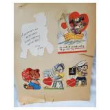 Vintage Valentine Cards & Cut-Outs Lot - Animal & Kid Themes