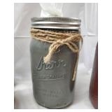 Crafts & Decor Lot: 7 Self-Sealing Mason Jars with Tissue, Quilling Tray & Framed Art