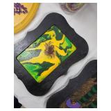 Crafts & Decor Lot: 7 Self-Sealing Mason Jars with Tissue, Quilling Tray & Framed Art