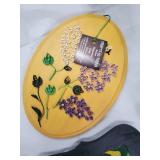 Crafts & Decor Lot: 7 Self-Sealing Mason Jars with Tissue, Quilling Tray & Framed Art