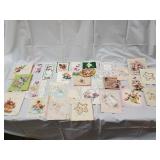 Vintage Greeting Cards Lot - Assorted Birthday, Floral & Baby Designs