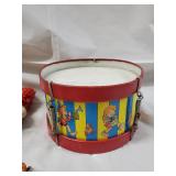 Doll & Toy Lot - Raggedy Ann, Tweety Plush, Dragon Figurine, Drum & More